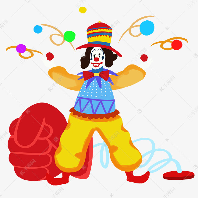 愚人节小丑表演马戏抛球手绘人物