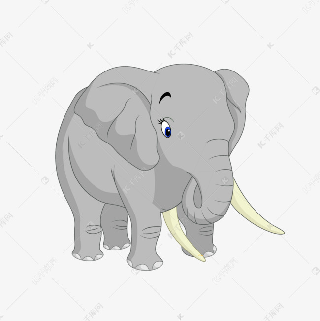 时尚卡通矢量可爱大象动物插画元