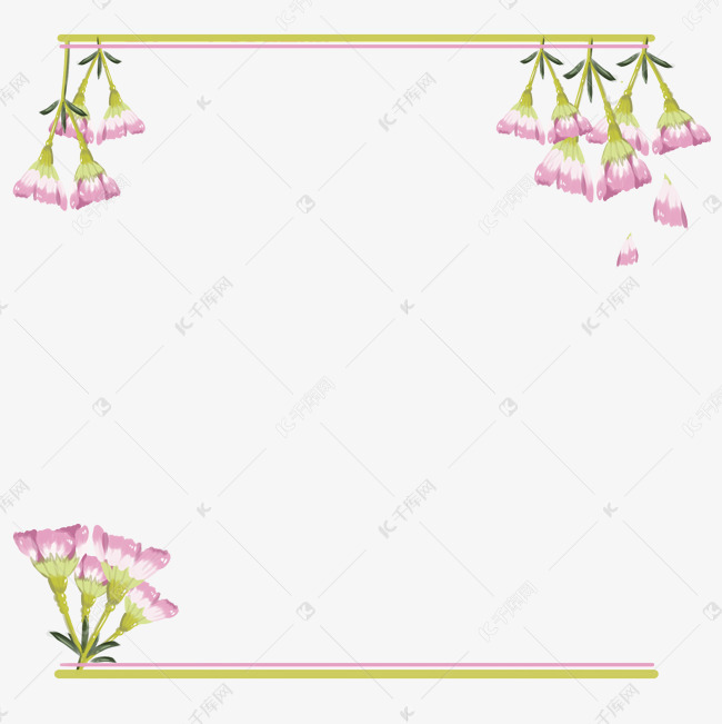 边框装饰画花朵彩色清淡