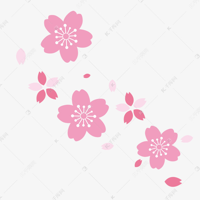 风吹散的樱花漂浮素材图片免费下载-千库网