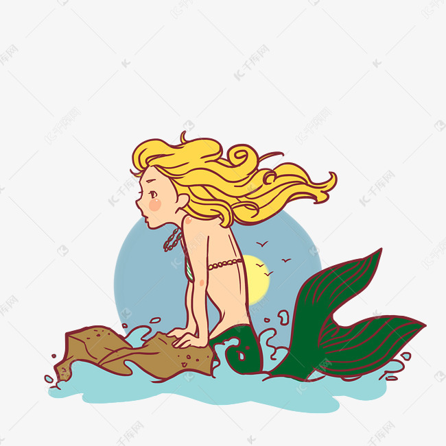 海中金发美人鱼