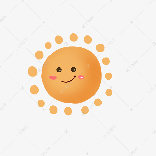 涂鸦肌理简约太阳装饰