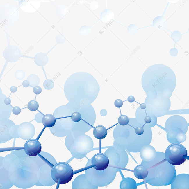 分子结构矢量图的素材免抠分子结构蓝色化学式物理学科科学研究矢量图