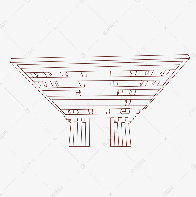 线描上海世博插画