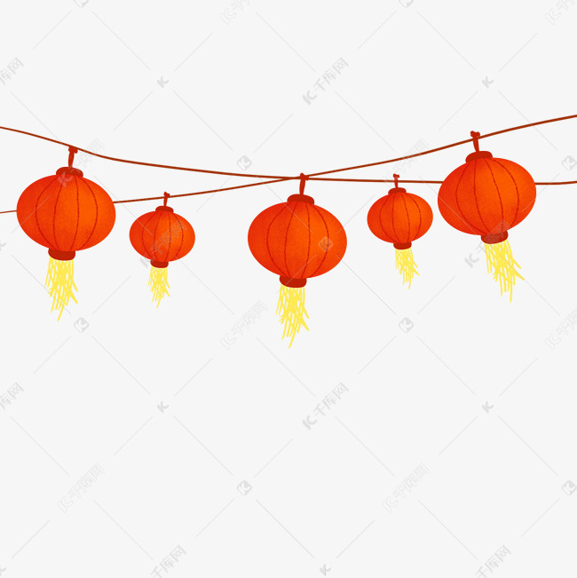 新年元宵节红色灯笼装饰