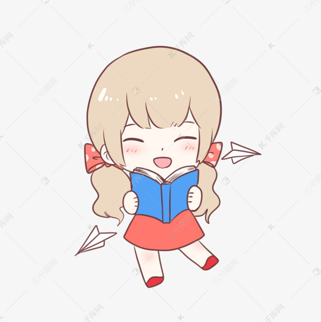 可爱的萌系读书女孩