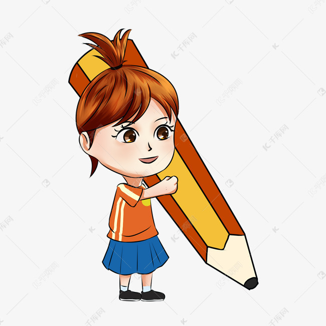 卡通可爱开学啦开学季手绘学生男