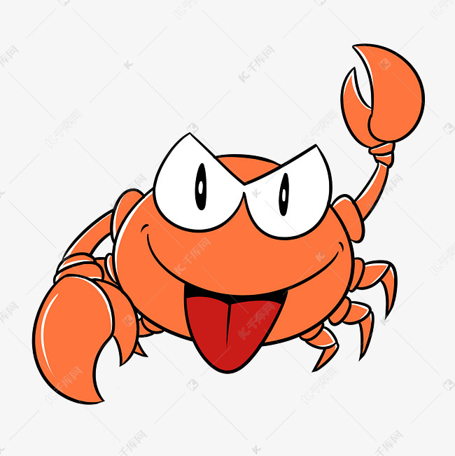 卡通可爱螃蟹png透明底