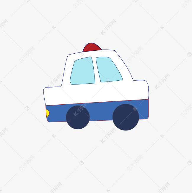 简约手绘卡通警车