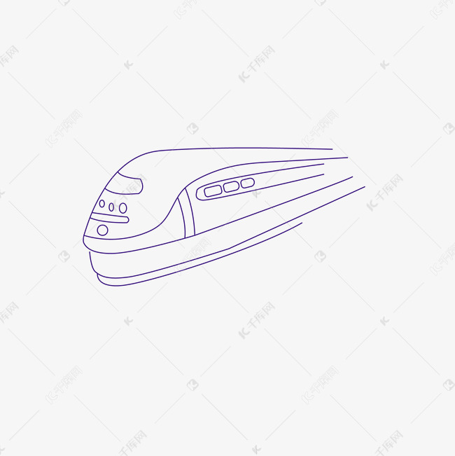 简笔画线条卡通列车