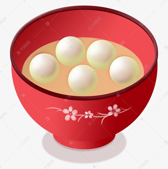 元宵节红碗汤圆元宵素材图片免费下载-千库网