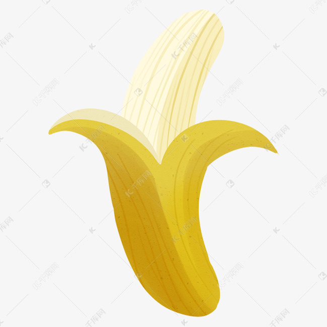 剥皮的水果香蕉站立一
