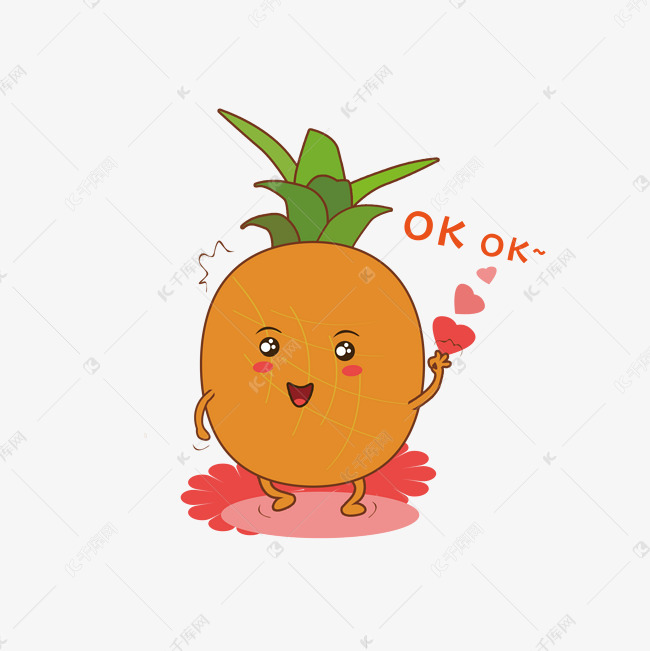 ok手绘菠萝卡通可爱表情包