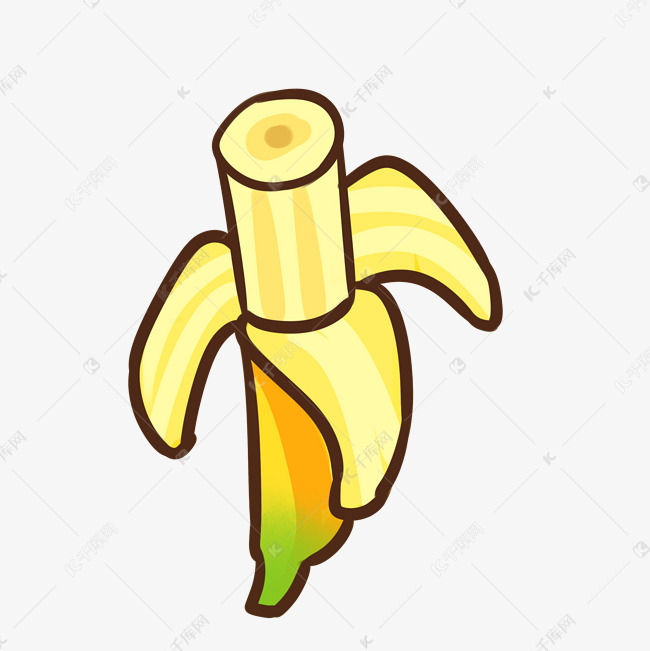剥皮香蕉青黄色