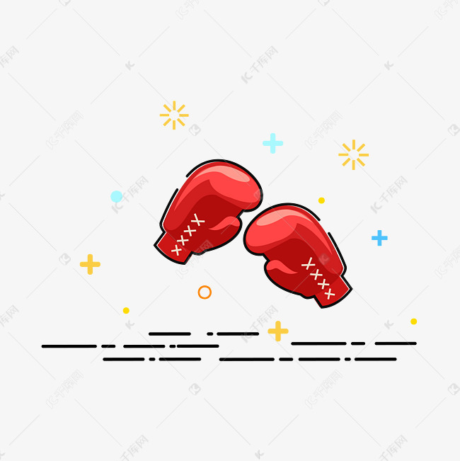 矢量手绘卡通拳击手套