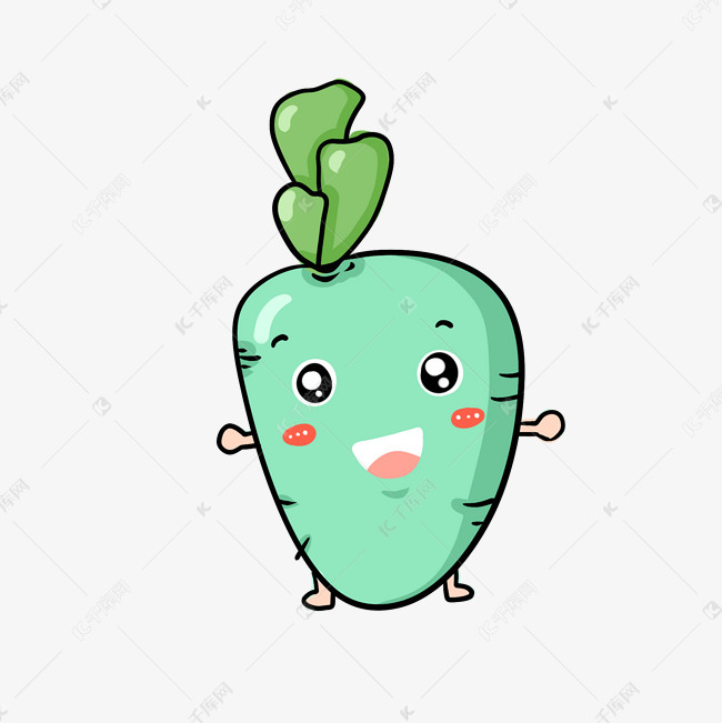 可爱的卡通青萝卜