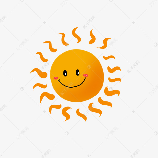 卡通表情微笑大太阳