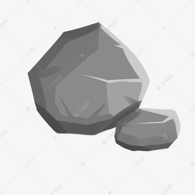 一大一小的石头插画