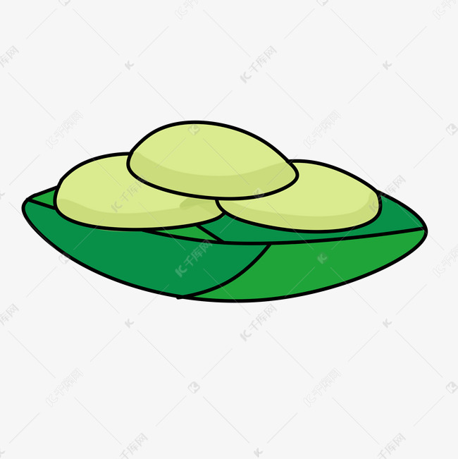 端午节卡通美食艾饼插画