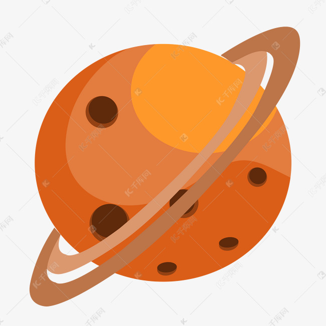 卡通橘色可爱星球