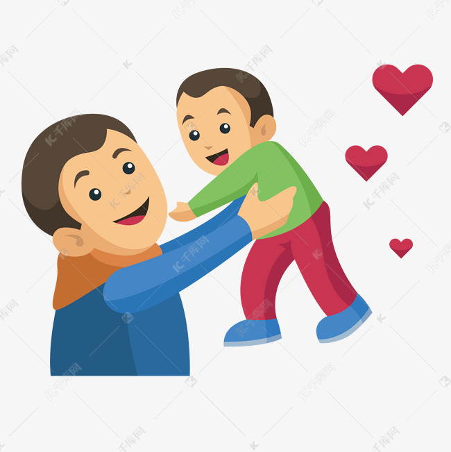 充满爱意的父子矢量素材