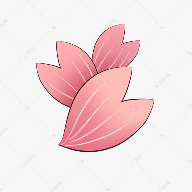 卡通手绘荷花花瓣插画