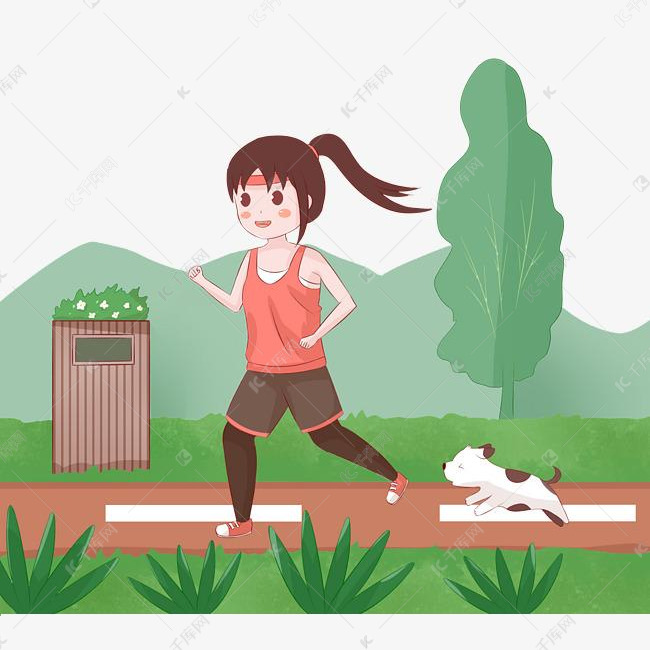 跑步健身的小女孩