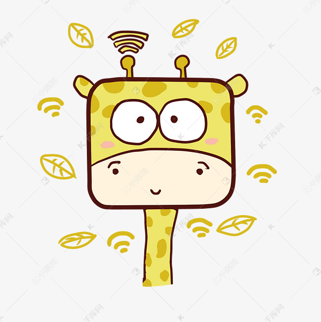 卡通动漫可爱方形动物长颈鹿