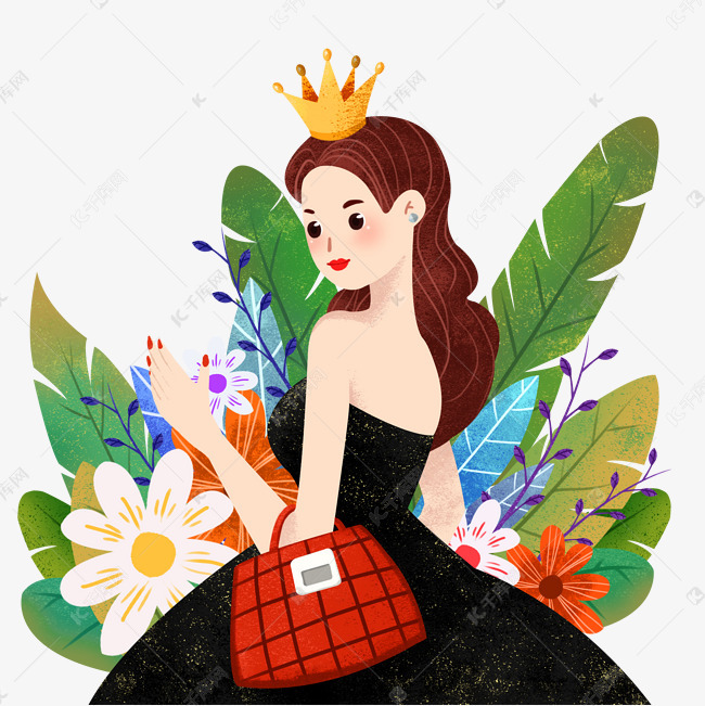 手绘妇女节女王节插画
