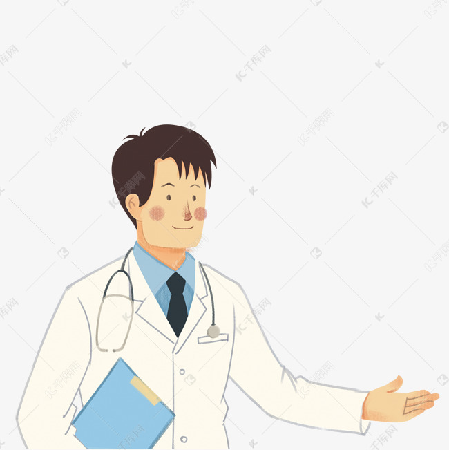 手绘卡通医生看病