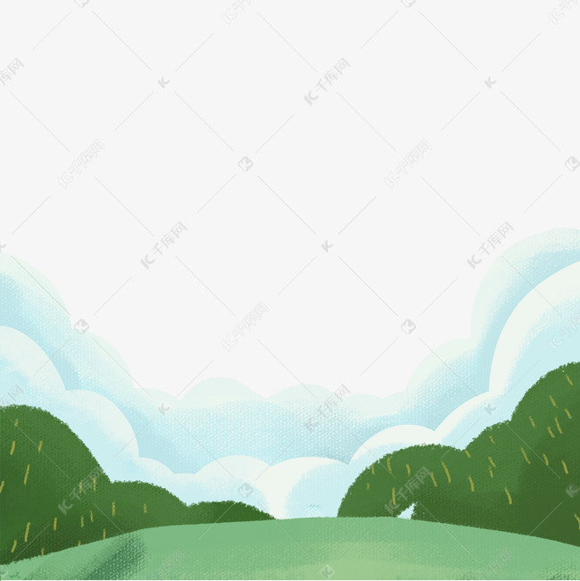 云层森林的风景免抠图
