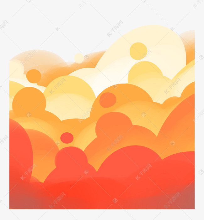 手绘卡通云层插画