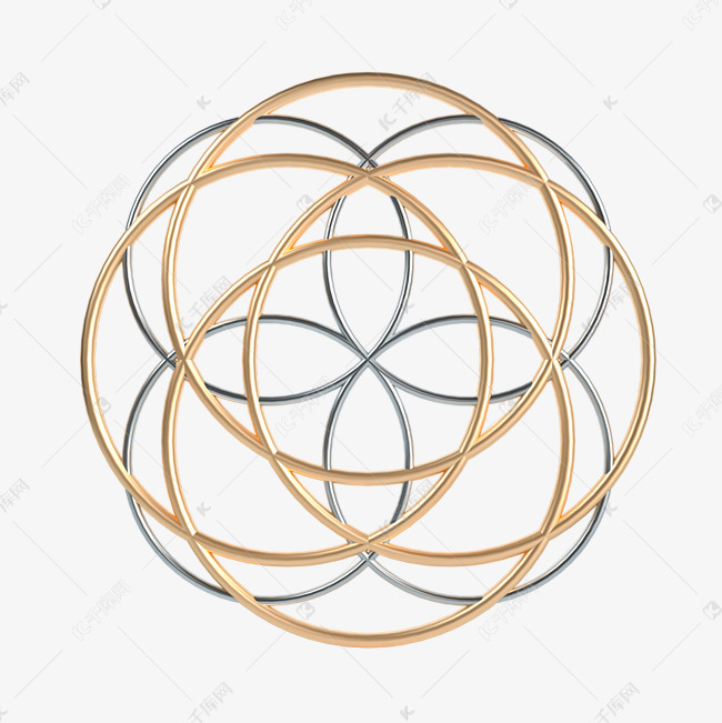 c4d金银立体圆形组合