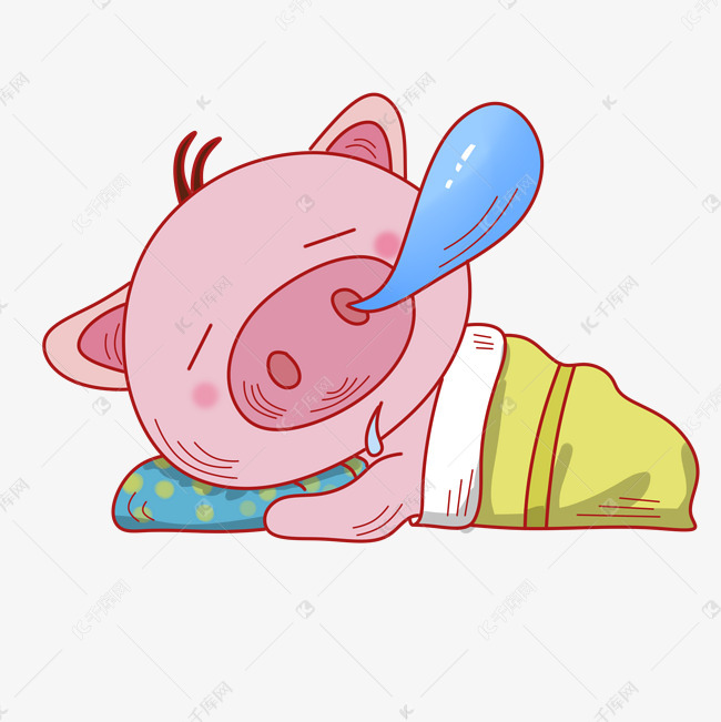 手绘睡觉打鼾的猪素材图片免费下载-千库网