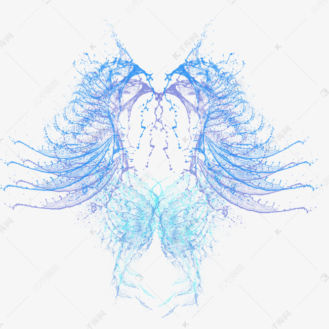 蓝色翅膀设计素材