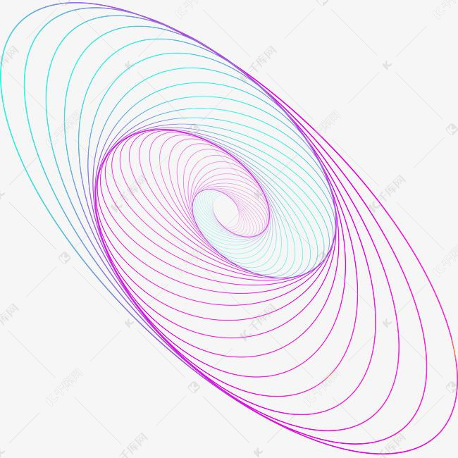 唯美彩色螺旋线条图案元素