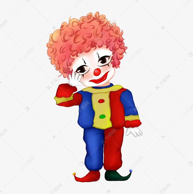 手绘愚人节卡通小丑