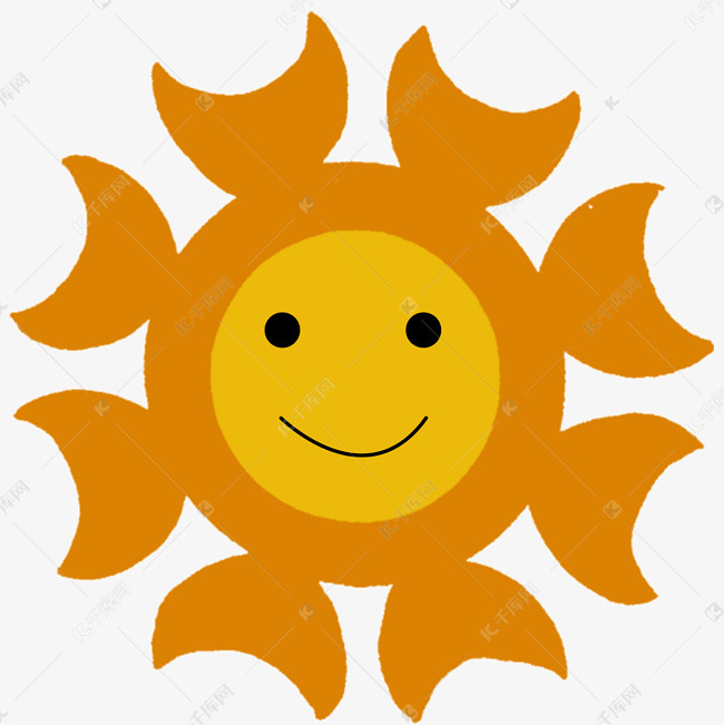 橙色可爱的小太阳免抠图