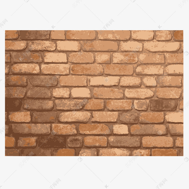 免抠元素 卡通墙壁背景 墙壁砖墙造型元素 版权可商用有保障