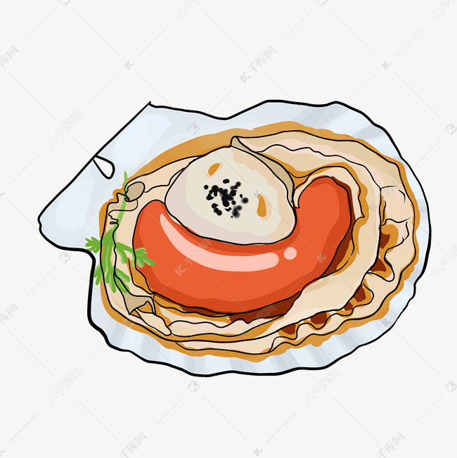 美味可口的海鲜扇贝