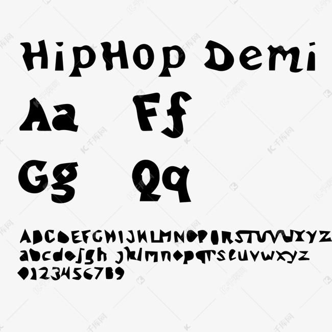 英文字母组成超帅字体的素材免抠黑白字嘻哈字体特色简约英文摇滚音乐