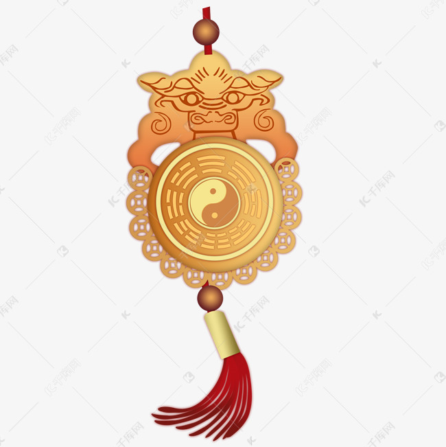 桃符八卦平安手绘