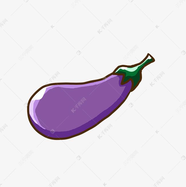茄子手绘蔬菜简笔画小清新