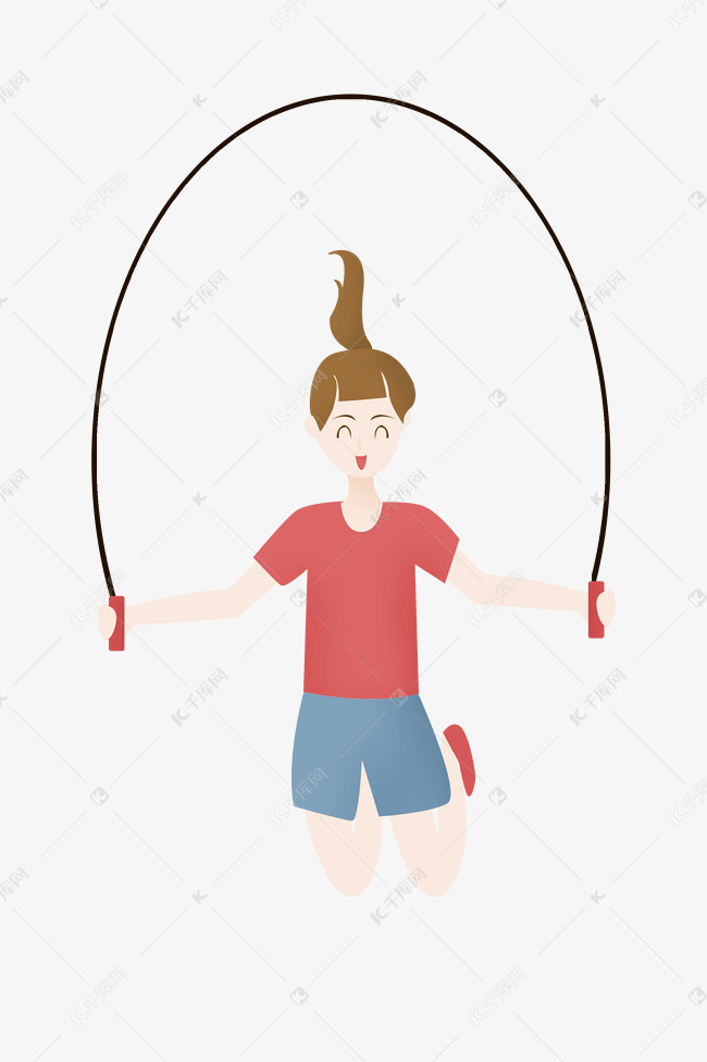 跳绳运动健身插画