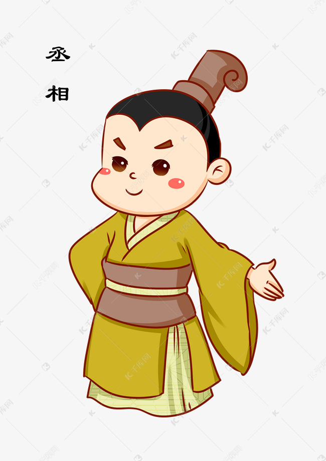 中国古代丞相卡通人物插画