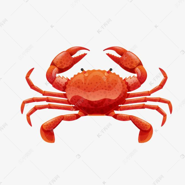 卡通手绘红色螃蟹素材图片免费下载_高清png_千库网