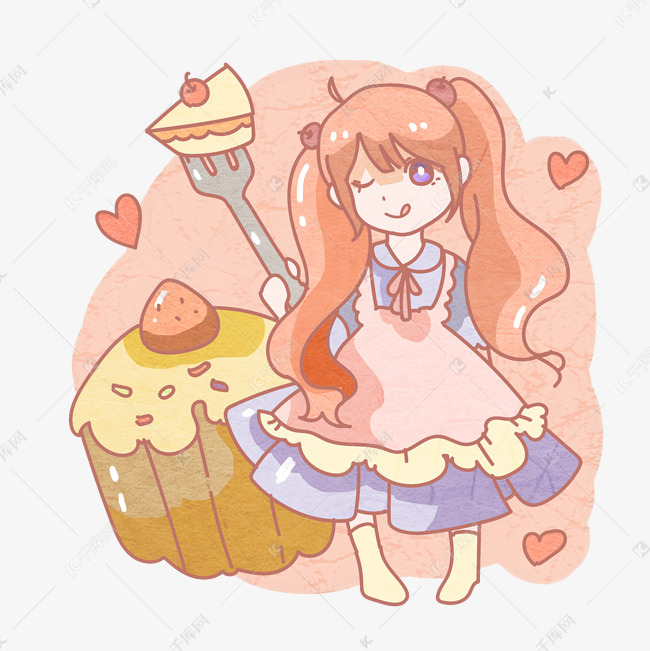 甜美甜食蛋糕女生