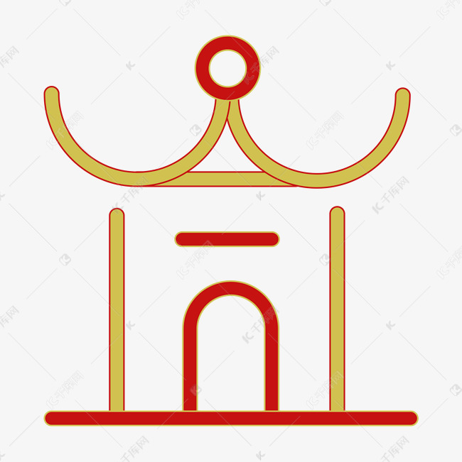 中国风亭子线条装饰