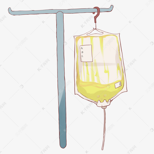 医疗器械吊针卡通形象插图