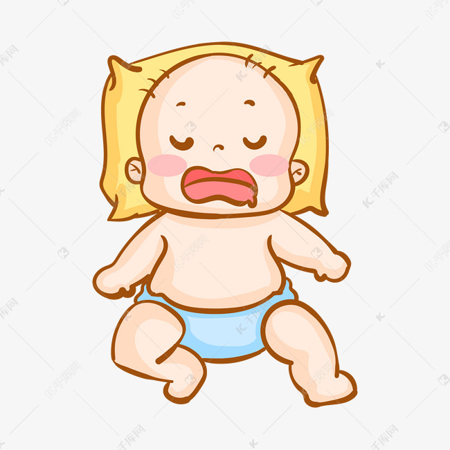 手绘仰着睡觉的婴儿